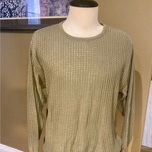 Barneys New York Men's Crewneck Sweater - Olive/Tan Color